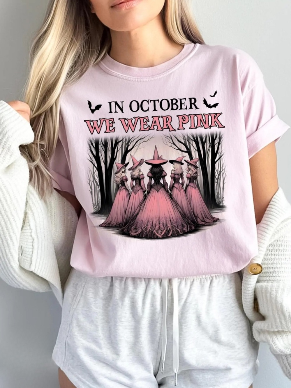 We Wear Pink October Graphic Tee - Women's Light Pink Tee